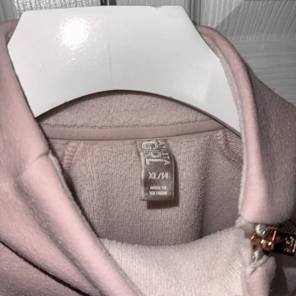 Athleta Girl Cozy Karma Wrap Pullover Sweatshirt Pale Pink Heather‎ Size XL14
